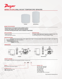Thumbnail of document Data Sheet - TE-E/N Wall Mount Temperature Sensor